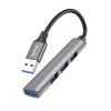Hoco HB26 4 az 1-ben USB-A hub adapter, szürke thumbnail