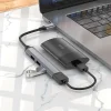 Hoco HB26 4 az 1-ben USB-C hub adapter, szürke thumbnail