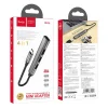 Hoco HB26 4 az 1-ben USB-C hub adapter, szürke thumbnail
