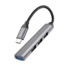 Hoco HB26 4 az 1-ben USB-C hub adapter, szürke thumbnail