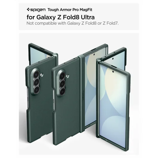 Samsung Galaxy Z Fold8 Ultra tmavozelený Spigen Tough Armor Pro MagSafe ochranný kryt - 10