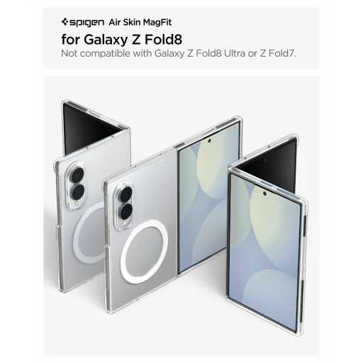 Samsung Galaxy Z Fold8 priesvitné biele puzdro Spigen Air Skin MagFit - 15