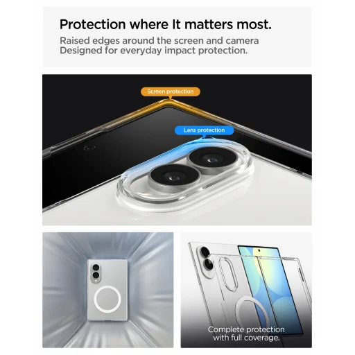 Samsung Galaxy Z Fold8 priesvitné biele puzdro Spigen Air Skin MagFit - 19