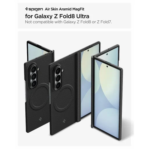 Samsung Galaxy Z Fold8 Ultra čierne puzdro Spigen Air Skin Aramid MagFit - 16