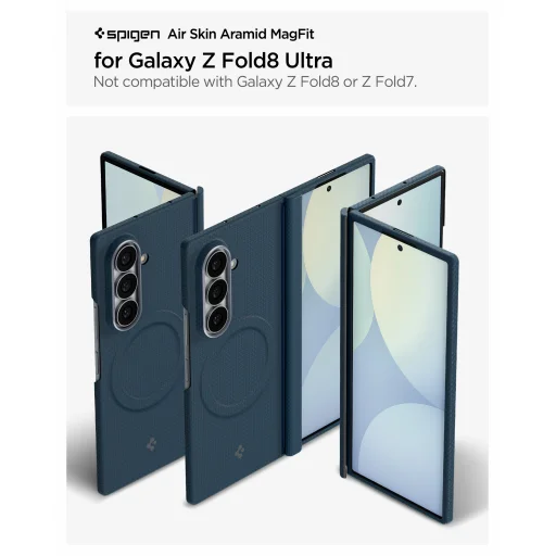 Samsung Galaxy Z Fold8 Ultra tmavomodré puzdro Spigen Air Skin Aramid MagSafe - 16