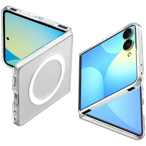 Samsung Galaxy Z Flip8 priehľadný biely Spigen Air Skin MagFit tenký ochranný kryt - 1