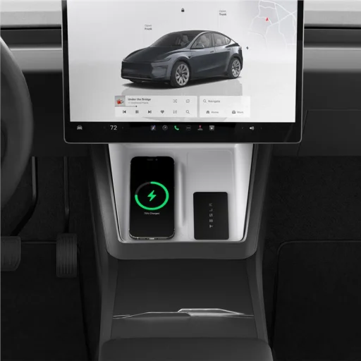 Spigen ochranný kryt na bezdrôtovú nabíjaciu podložku Tesla, biely – Tesla Model Y 2025 - 7