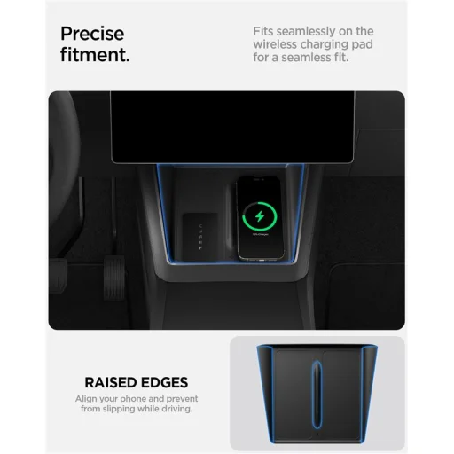 Spigen kryt na bezdrôtovú nabíjaciu podložku Tesla čierny – Tesla Model Y 2025 - 14