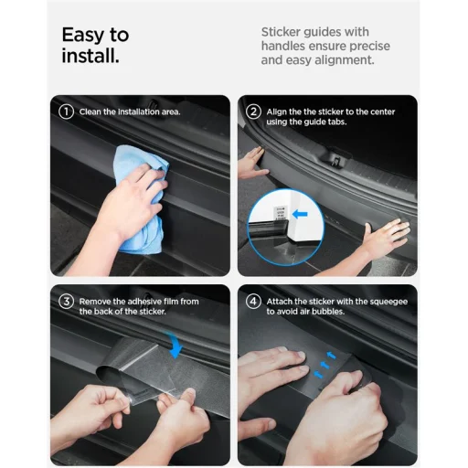 Spigen TG200-YJ chránič zadného nárazníka, matná čierna – Tesla Model Y (Juniper) - 6