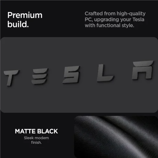 Spigen Tesla zadný emblém logo kompletný kryt čierny – Tesla Model 3 2024 - 13