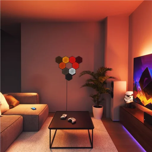 Nanoleaf Shapes Ultra Black šesťuholníkové svetelné panely štartovacia sada 9 ks - 3