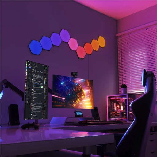 Nanoleaf Shapes Ultra Black šesťuholníkové svetelné panely štartovacia sada 9 ks - 4