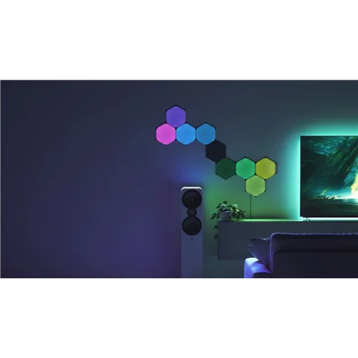 Nanoleaf Shapes Ultra Black šesťuholníkové svetelné panely štartovacia sada 9 ks - 6