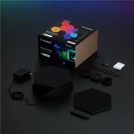 Nanoleaf Shapes Ultra Black šesťuholníkové svetelné panely štartovacia sada 9 ks - 8