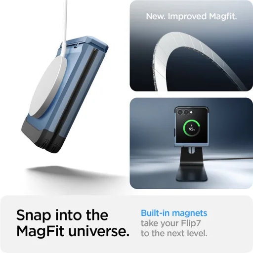 Puzdro Spigen Tough Armor Pro MagSafe pre Samsung Galaxy Z Flip7, sierra modrá - 4