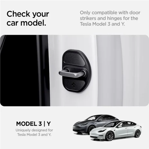 Spigen Tesla kryt zámku dverí čierny – Tesla Model Y/3 - 12