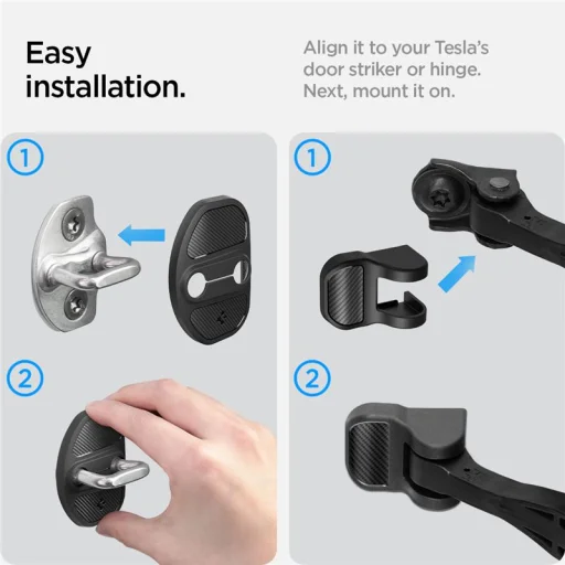Spigen Tesla kryt zámku dverí čierny – Tesla Model Y/3 - 14