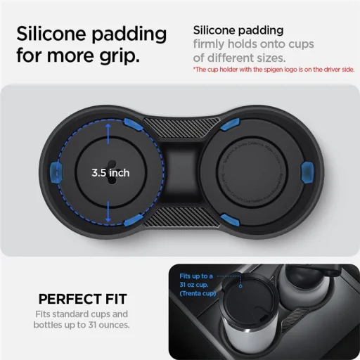 Spigen Relaxed Grip vložka do držiaka na poháre pre stredovú konzolu Tesla Model 3/Y - 2