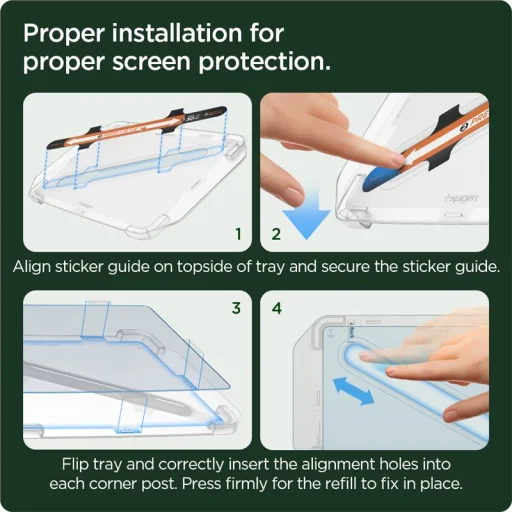Spigen Tesla EZ Fit Refill antireflexné ochranné sklo na displej pre Tesla Model Y/3, 1 ks - 5