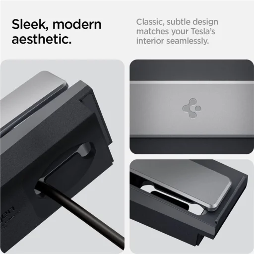 Spigen Tesla Cable Organizer Station kábelrendező állomás fekete Tesla Model 3/Y-hoz - 8