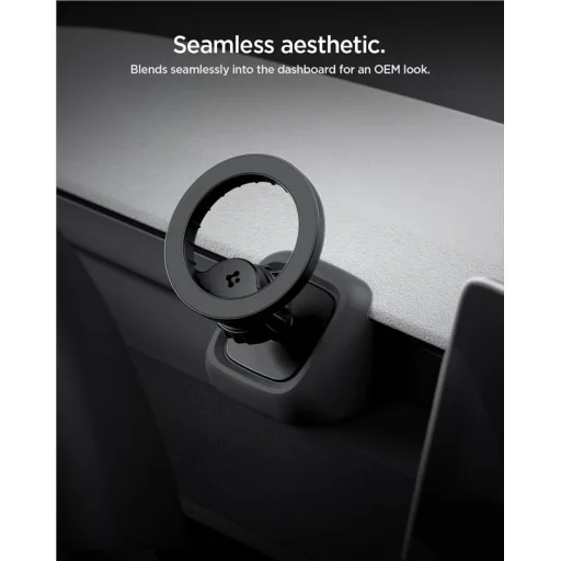 Spigen Tesla Airvent MagSafe TAM100 držiak na telefón do mriežky ventilácie, čierny – Tesla Model 3 (2024–2026) / Model Y Juniper (2025–2026) - 3