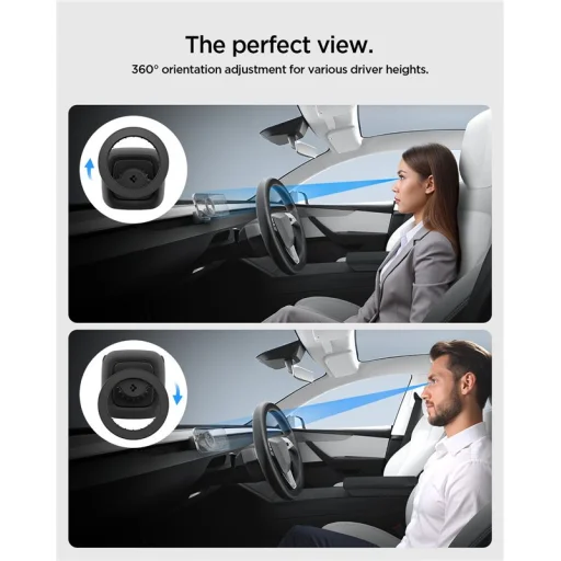 Spigen Tesla Airvent MagSafe TAM100 držiak na telefón do mriežky ventilácie, čierny – Tesla Model 3 (2024–2026) / Model Y Juniper (2025–2026) - 10