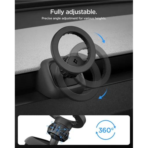 Spigen Tesla Airvent MagSafe TAM100 držiak na telefón do mriežky ventilácie, čierny – Tesla Model 3 (2024–2026) / Model Y Juniper (2025–2026) - 13