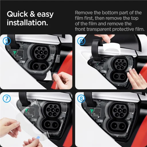 Spigen Tesla Charge Port Wrap Zero One ochranná fólia na nabíjací port Tesla Model Y/3 - 2