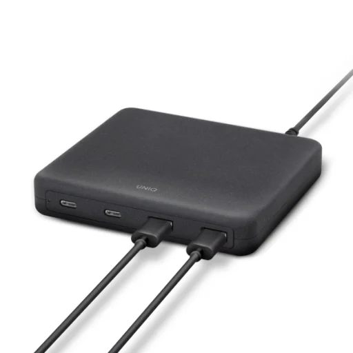 UNIQ Surge Mini 100 W-os asztali töltőállomás, antracitfekete, 2× USB és 2× USB-C - 2