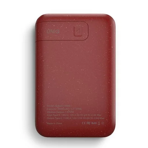 UNIQ Hyde Air 10000 mAh vezeték nélküli powerbank, bordó - 2