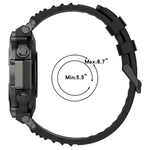  Amazfit T-Rex Ultra fekete Techsuit W067 szilikon óraszíj - 4