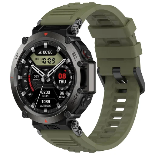  Amazfit T-Rex Ultra sötétzöld Techsuit W067 szilikon óraszíj - 1