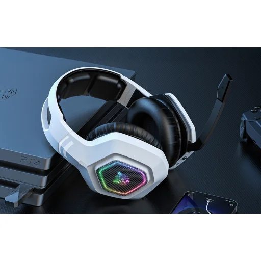 Onikuma B100 gamer fejhallgató, fehér - 9