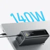 Cuktech PB200U 210 W 20 000 mAh külső akkumulátor TFT-kijelzővel és 240 W-os USB-C kábellel, fekete thumbnail