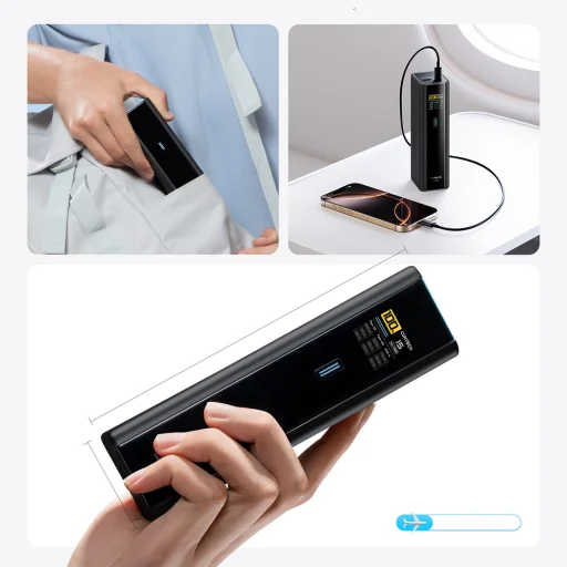 Cuktech PB200U 210W 20000 mAh powerbanka s 2× USB-C, USB-A, TFT displejom a 240W USB-C káblom, čierna - 7