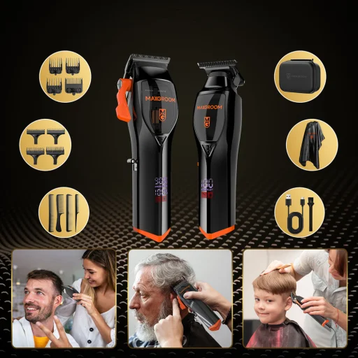 MAXGROOM WF-3908 multifunkčná súprava na strihanie vlasov a brady, čierna - 3