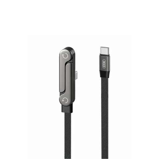 XO NB-Q311 USB-C – USB-C PD nabíjací a dátový kábel s držiakom, 1,5 m, 240 W, čierny - 2