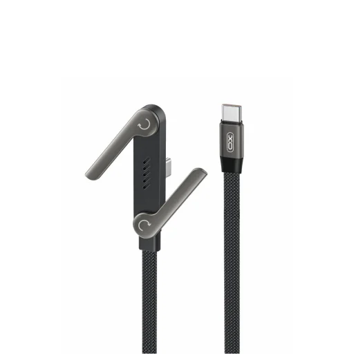 XO NB-Q311 USB-C – USB-C PD nabíjací a dátový kábel s držiakom, 1,5 m, 240 W, čierny - 1