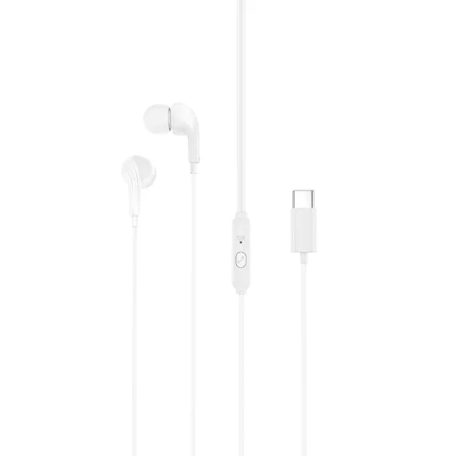 XO EP82 káblové slúchadlá USB-C biele - 1