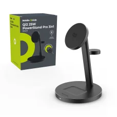 Mobile Origin Qi2 25W PowerStand Pro 3 v 1 nabíjací stojan s PW40 GaN nabíjačkou, čierna