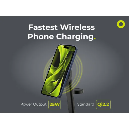 Mobile Origin Qi2 25W PowerStand Pro 3 v 1 nabíjací stojan s PW40 GaN nabíjačkou, čierna - 14