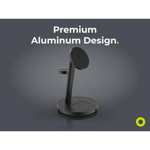Mobile Origin Qi2 25W PowerStand Pro 3 v 1 nabíjací stojan s PW40 GaN nabíjačkou, čierna - 15