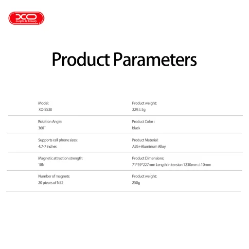 XO SS30 magnetická Bluetooth selfie tyč so statívom, MagSafe, čierna, 123 cm - 5
