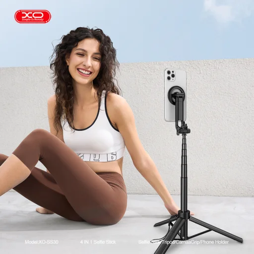 XO SS30 magnetická Bluetooth selfie tyč so statívom, MagSafe, čierna, 123 cm - 6