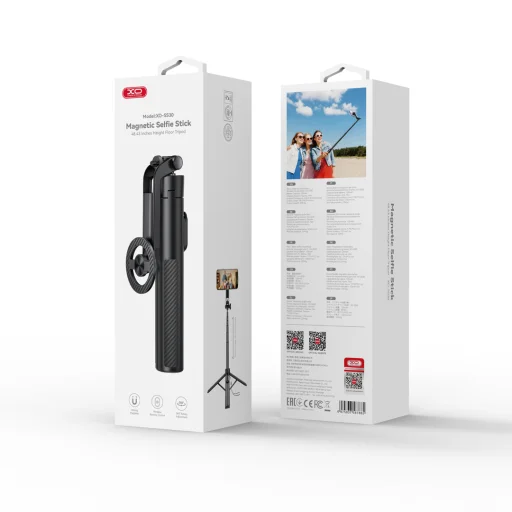 XO SS30 magnetická Bluetooth selfie tyč so statívom, MagSafe, čierna, 123 cm - 4