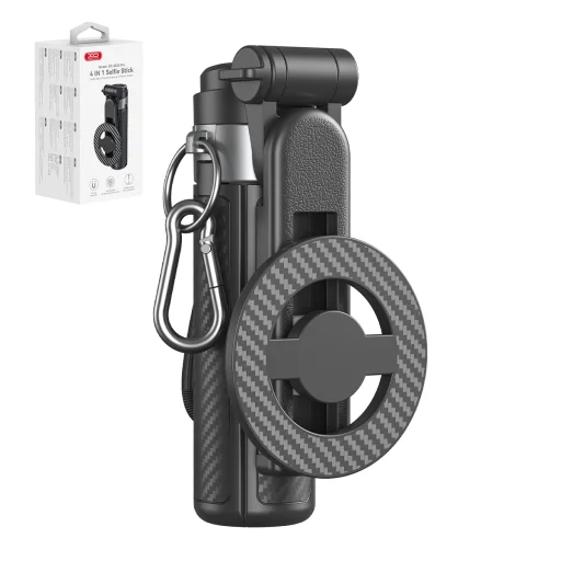 XO SS25 Bluetooth selfie tyč a statív s MagSafe magnetickým uchytením, čierna, 64 cm - 1
