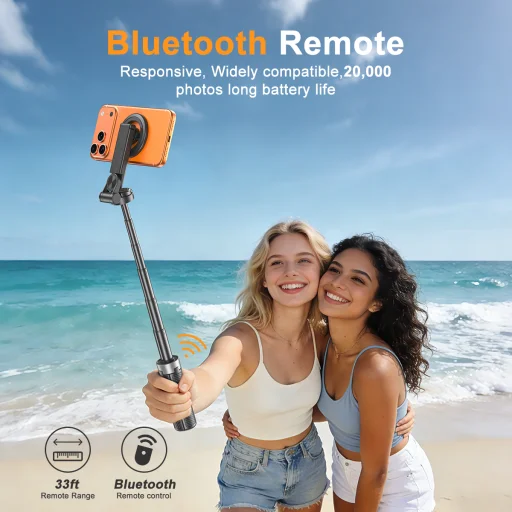 XO SS25 Bluetooth selfie tyč a statív s MagSafe magnetickým uchytením, čierna, 64 cm - 9