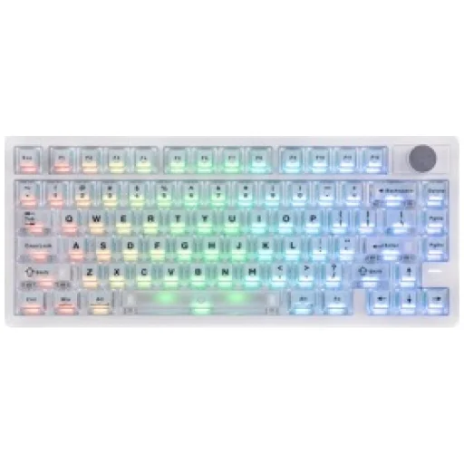 Mechanická klávesnica Epomaker HE75 V2 so spínačmi Creamy Jade HE, bielo-krémová - 5