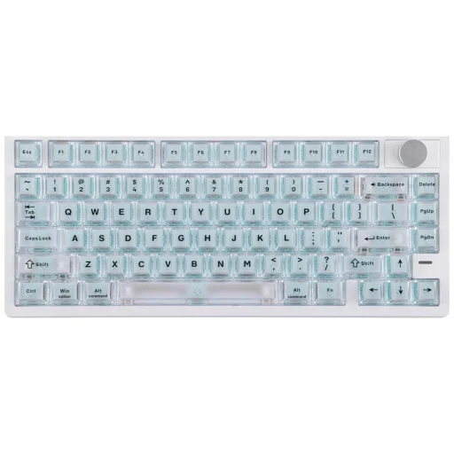 Mechanická klávesnica Epomaker HE75 V2 so spínačmi Creamy Jade HE, bielo-krémová - 1