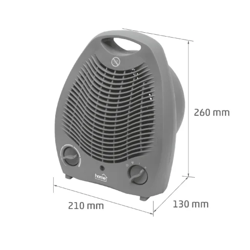 HOME FK1M teplovzdušný ventilátor, max. 2000 W, 2 stupne, 3 funkcie, termostat, sivý - 2